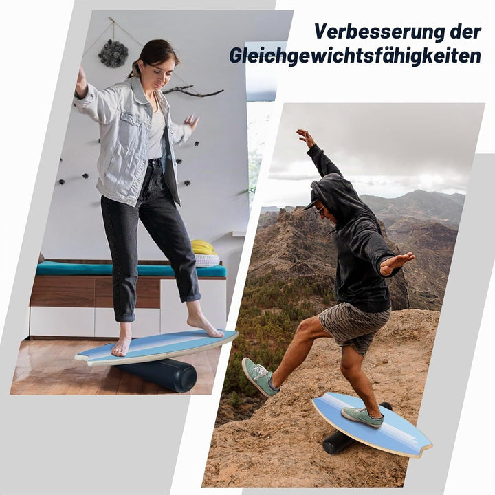 Leogreen Balance Board aus Holz in Surfboard, 7-in-1 Surfin Balanceboards Erwachsene Gleichgewichtst