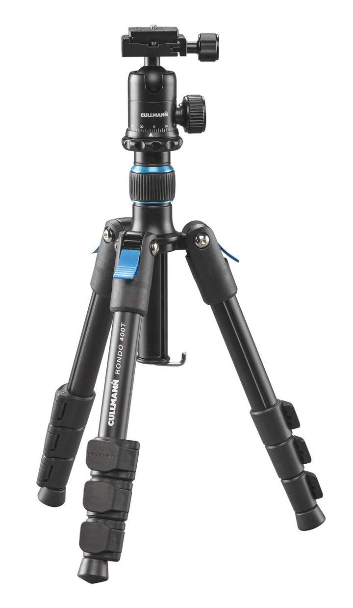 Cullmann Rondo 400T RB6.5 Reisestativ mit Kugelkopf, Tragkraft 3kg, Packmass 28cm, Auszugshöhe 89cm