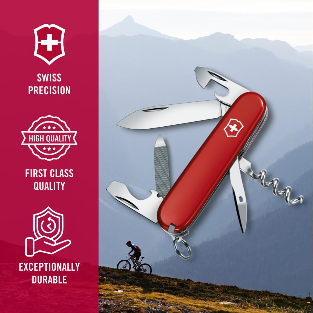 Victorinox Schweizer Taschenmesser, Sportsman, Multitool, Swiss Army Knife, 13 Funktionen, Dosenöffn