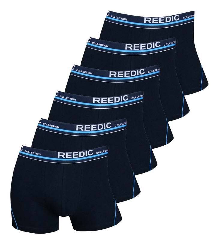 Reedic Herren Boxershorts Baumwolle 6er Pack, 6 X Dunkelblau.