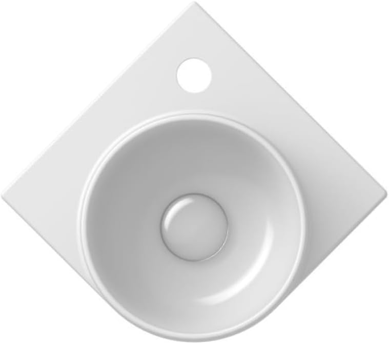 Eckwaschbecken-Set mit Original-Einbauregal und Weiss Zubehör, Eckwaschbecken zur Wandmontage mit Ha