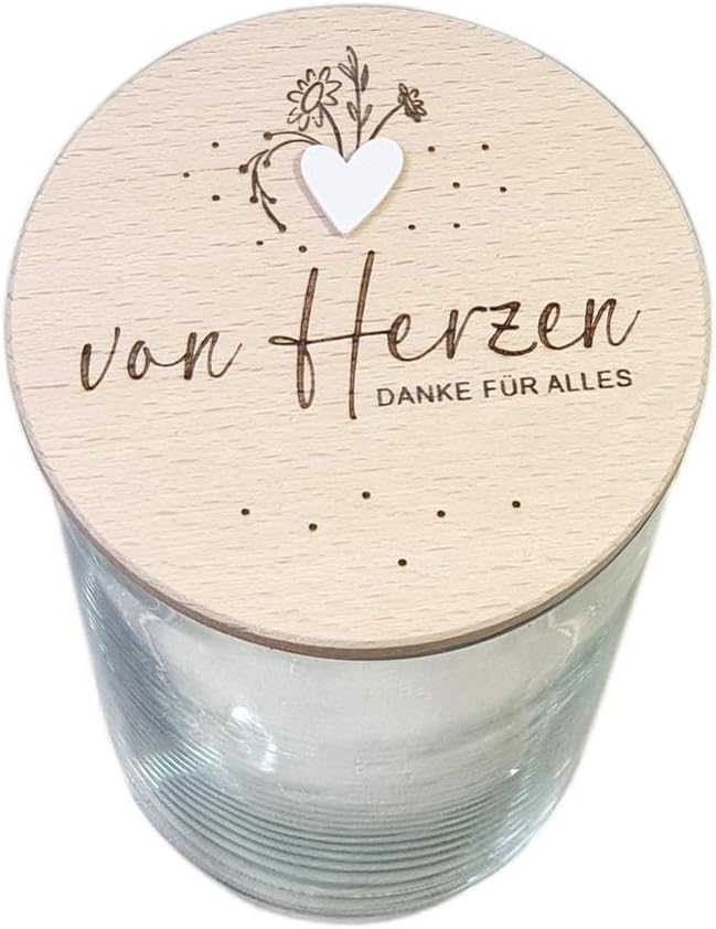 Dankeschön Geschenke von Herzen Abschiedsgeschenk Erzieherin Geschenk Kollegin Bonbonglas Vorratsglä