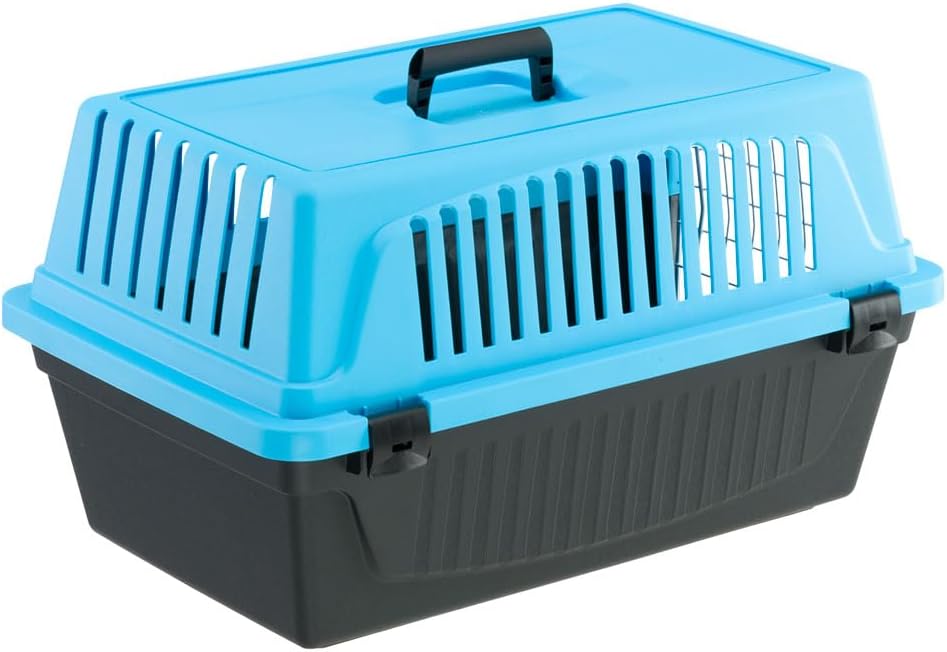 Ferplast Transportbox katze, Hundetransportbox kleine Hunde und Katzen bis 8 kg, Tür aus plastifizie