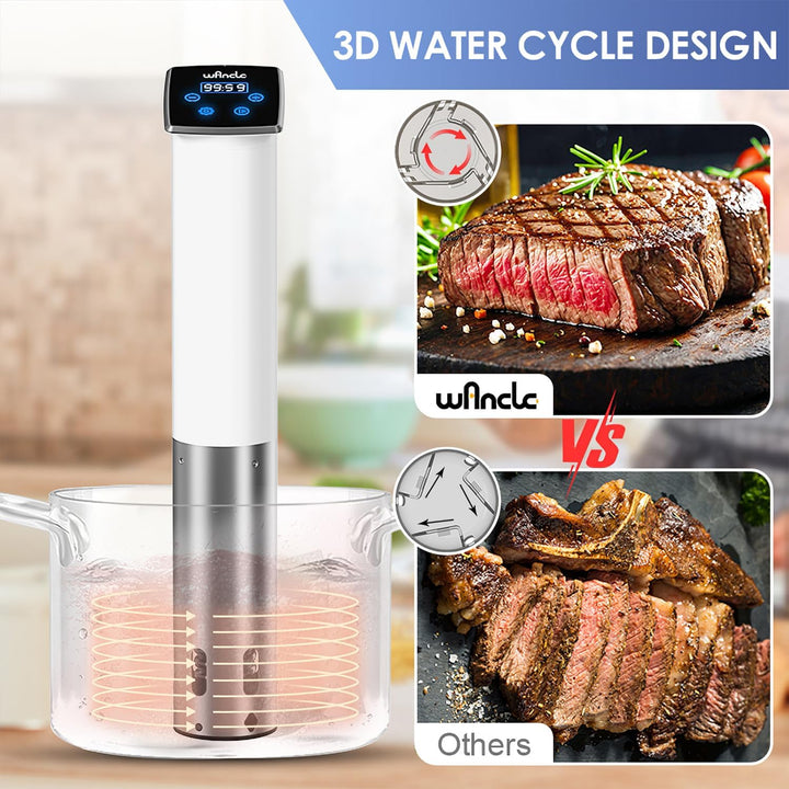 Wancle Sous Vide Sous Vide Stick 1100W –Sous Vide Garer mit IPX7 Wasserschutz, ±0,1°C Temperaturkont