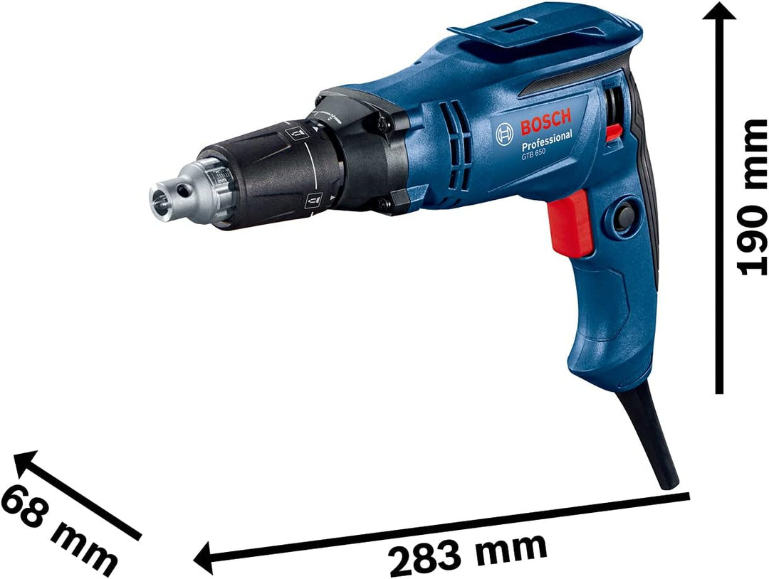 Bosch Professional Trockenbauschrauber GTB 6-50 (Motordrehzahl 5.000 min⁻¹, Leistung 650 W, für Schr
