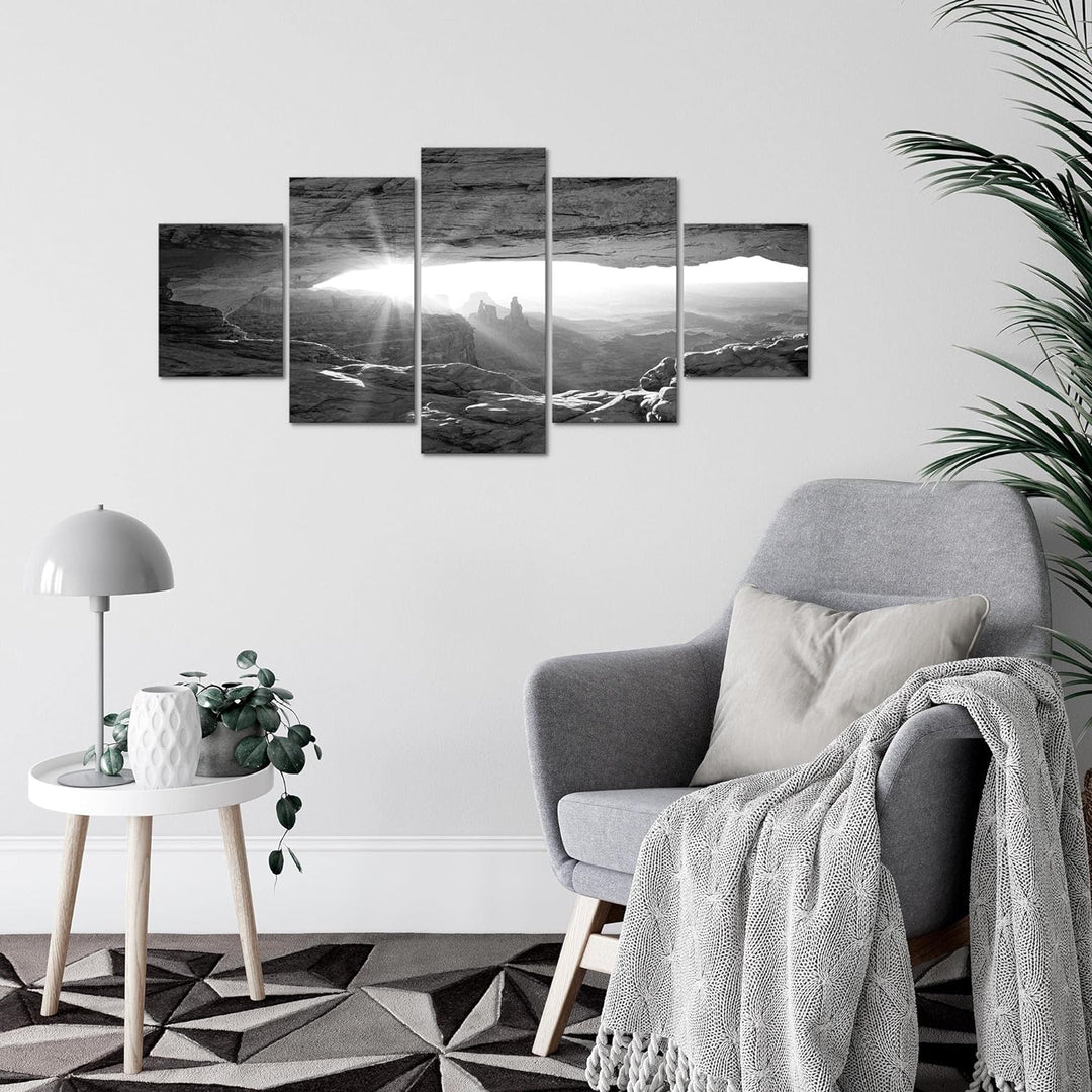 Runa Art Wandbilder Grand Canyon 5 Teilig Bild auf Vlies Leinwand Deko Wohnzimmer Schlafzimmer Berge