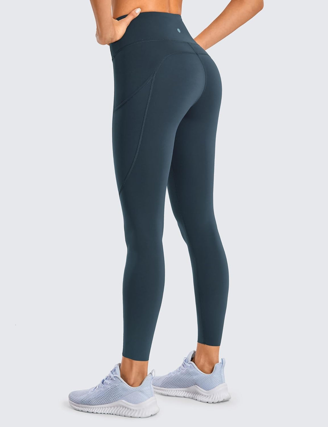 CRZ YOGA Damen Naked Feeling Sport Leggings mit Taschen High Waist Sporthose Gym Blickdicht Yogahose