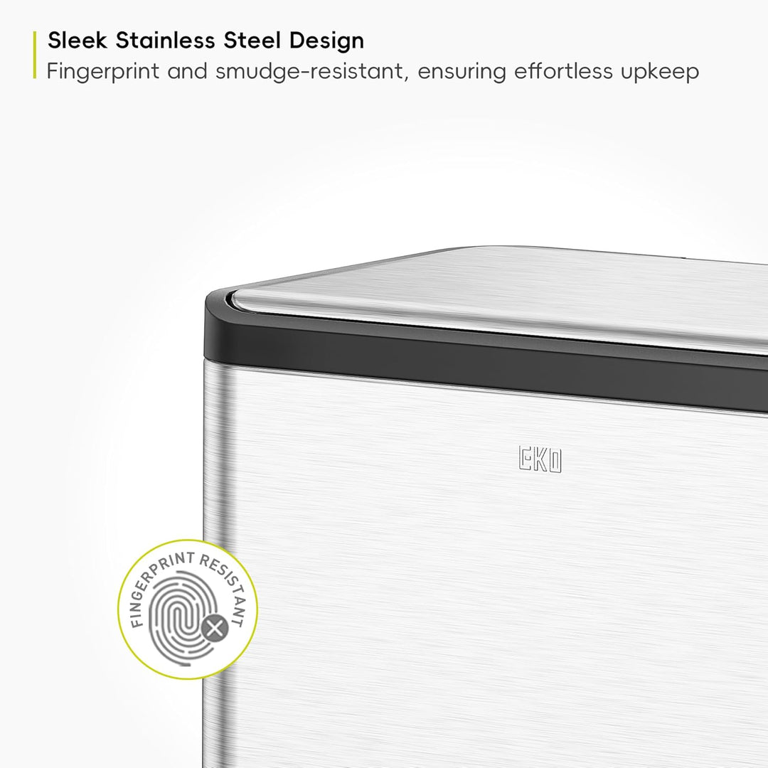 EKO Ecocasa Mülltrennsystem, Rostfreier Stahl, Silber/Schwarz/Grün, 15L 15L+15L, 15L+15L