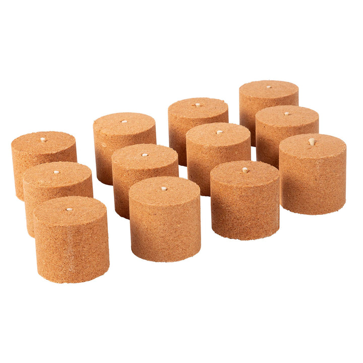 12x Holzspäne Brennelemente für Gartenfackel Wachsrollen für Gartenfackeln - Flackernder Feuer-Effek