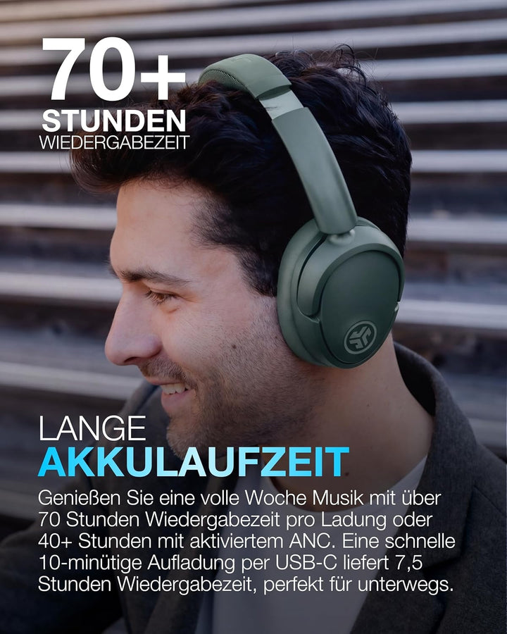 JLab JBuds LUX ANC Smart Noise Cancelling Over Ear Kopfhörer Bluetooth kabellos mit Mikrofon und akt