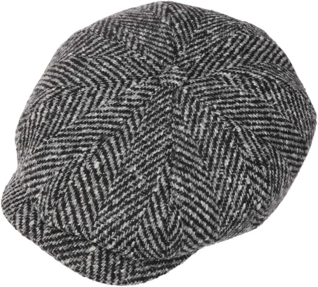 Stetson Herren Schurwoll-Fischgräten-Hutteras-Mütze 61 Schwarz