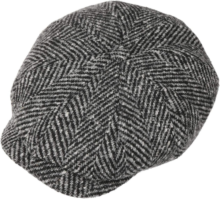 Stetson Herren Schurwoll-Fischgräten-Hutteras-Mütze 61 Schwarz