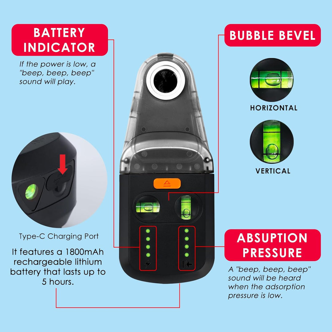 Elektrischer Bohrstaubabsauger Laser 3-in-1 5KG Tragfähigkeit Wandmontage Laser-Wasserwaagenhalter 2