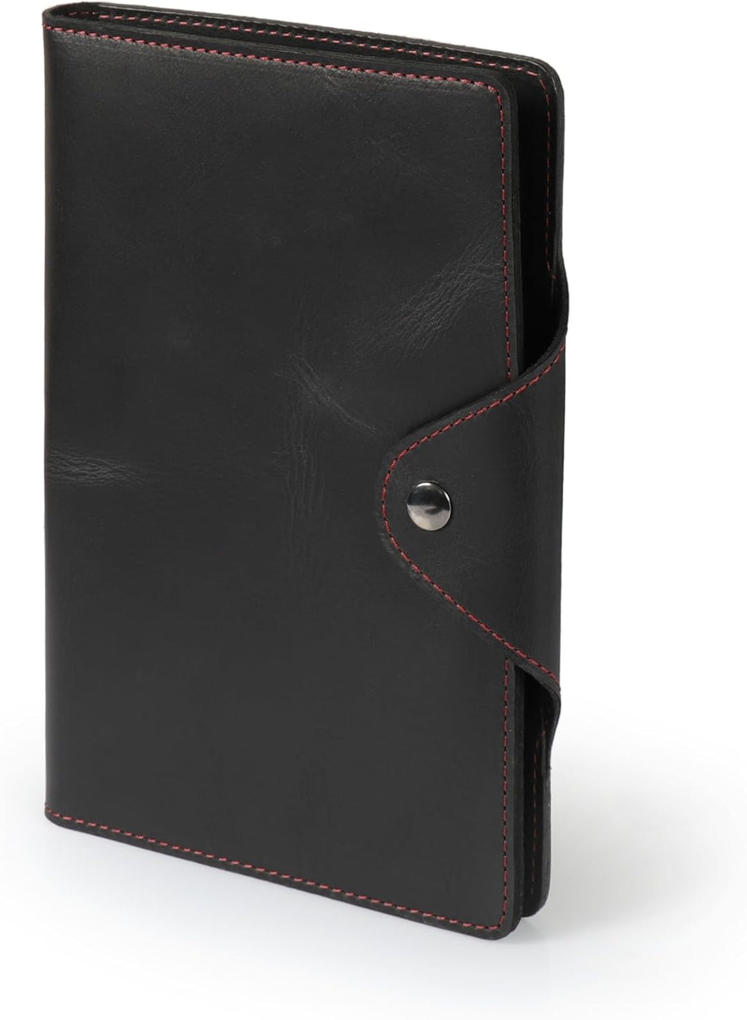 Londo Echtleder Schreibmappe Konferenzmappe mit Notizblock Notizblock und Schloss Schwarz L, Schwarz