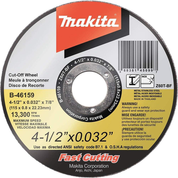 Makita b-46143 10,2 cm X .032 "x 5/20,3 cm Ultra Dünn geben, Rad, Edelstahl, B-46159-25 4.5-Inch Pac