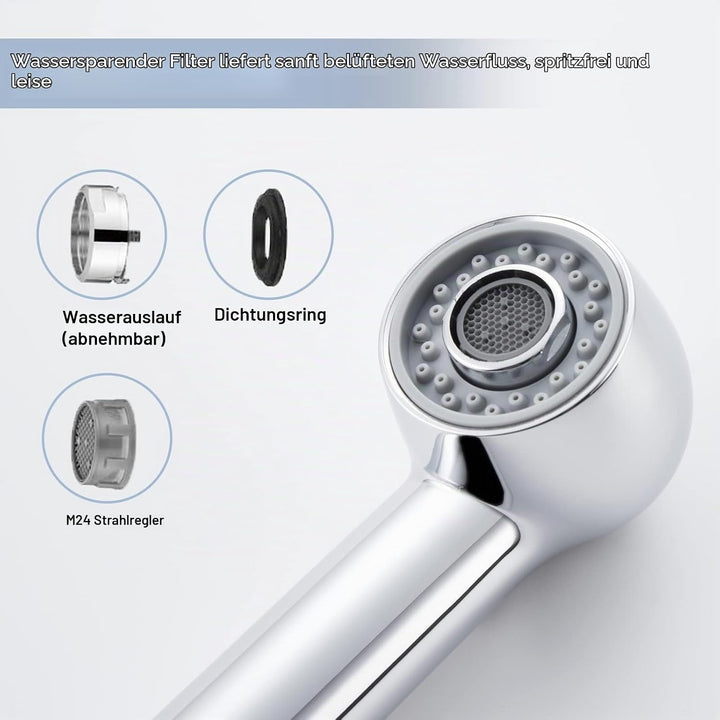 DETBOM Brausekopf Küche mit 2 Strahlarten-Strahl und Brause, Geschirrbrause Ersatzkopf mit Wasserspa