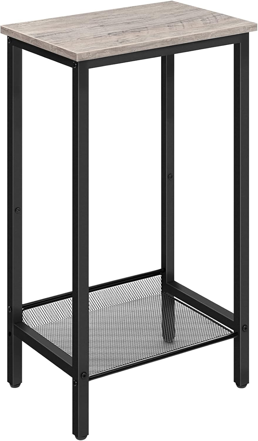 HOOBRO Beistelltisch Hoch, Telefontisch mit Verstellbarer Netzablage, Schmaler Nachttisch, Sofatisch