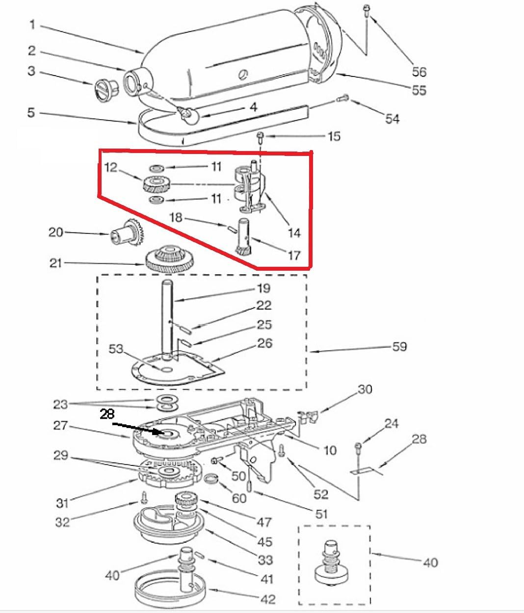 Kit Motorritzel – Referenz 481201229629 / C00374180 – Kompatibel mit Küchenmaschinen – Originalersat