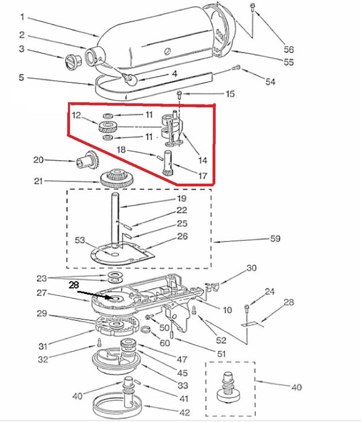 Kit Motorritzel – Referenz 481201229629 / C00374180 – Kompatibel mit Küchenmaschinen – Originalersat