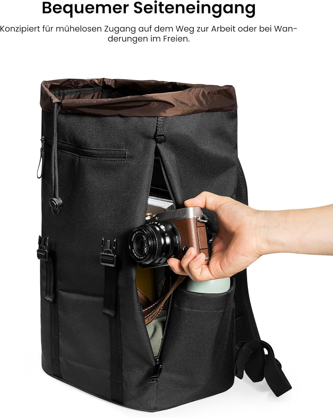 tomtoc Laptop Rucksack für Damen Herren, Vintage Tagesrucksack Daypack Casual Backpack mit 22 Liter