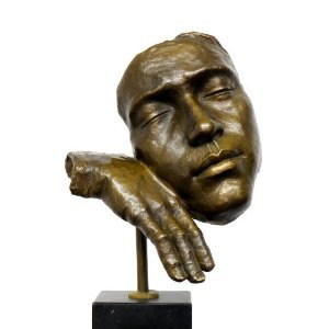 Moderne Kunst Skulptur - Bronzefigur - Der Schlafende - signiert - 100% Bronze - Deko Figur - Wohnde