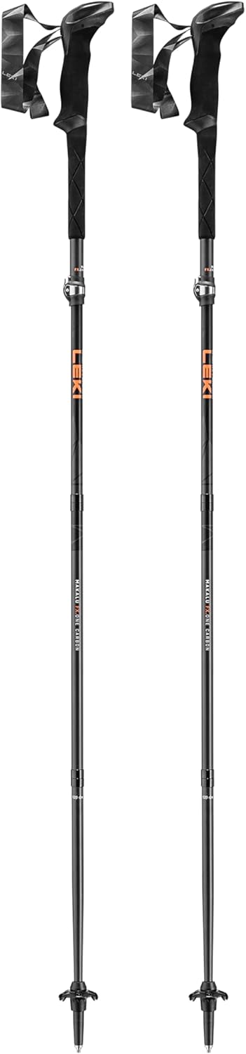 Leki Makalu FX.One Carbon Wanderstöcke Schwarz-Naturalcarbon-Orange 110 cm, Schwarz-Naturalcarbon-Or