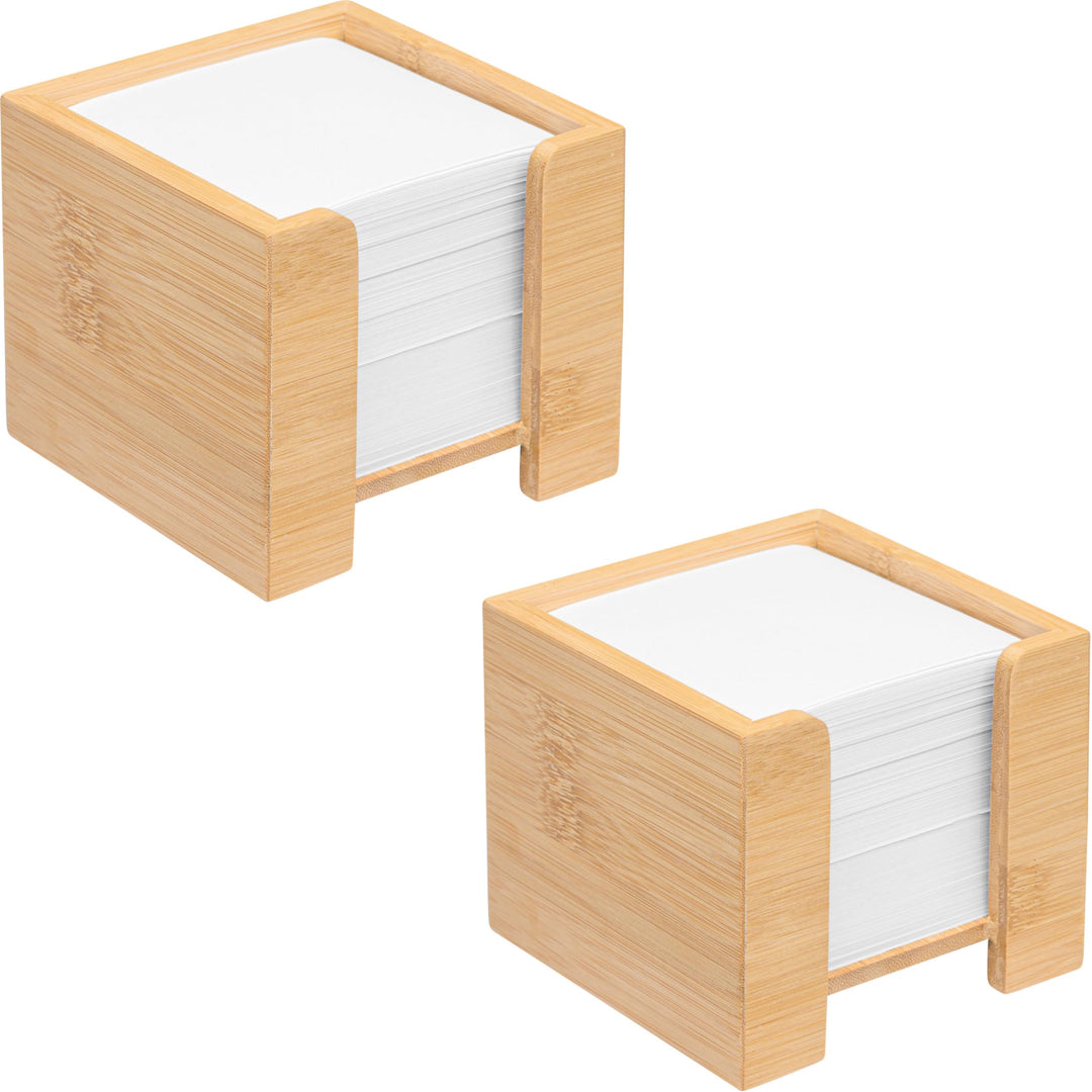 Zettelbox Bambus, nachhaltiger Zettelkasten Holz, Notizzettel Halter, 900 Blatt holzfreies Papier 70