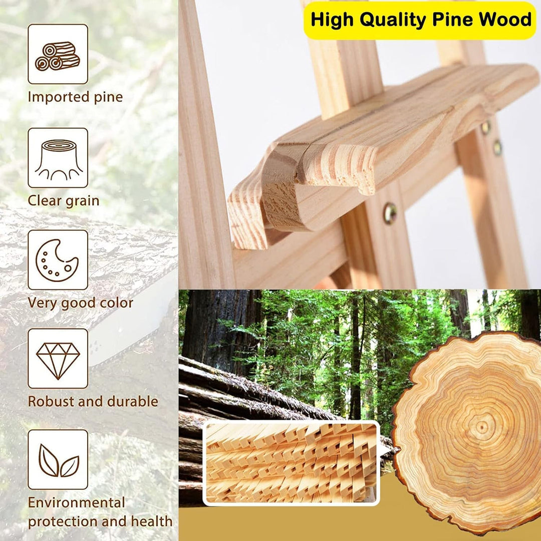 Künstler Staffelei aus Holz Gross 150cm, Leinwände bis 116cm, Verstellbare Leinwand Ständer, Holzsta