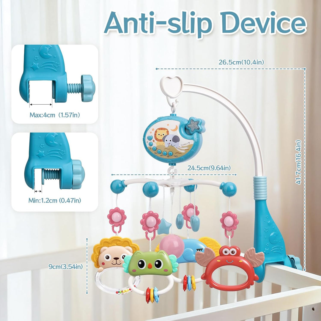 Mini Tudou Baby Mobile,Mobile Babybett mit Timing-Funktion & Stern Projektor,Fernsteuerung Spieluhr