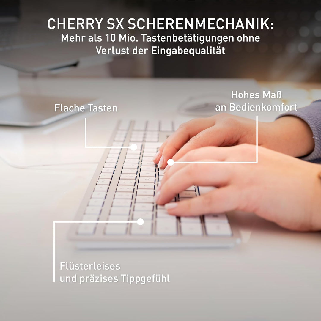 CHERRY KC 6000 Slim, Ultraflache Design-Tastatur, Pan-Nordisches Layout (QWERTY), Kabelgebunden (USB