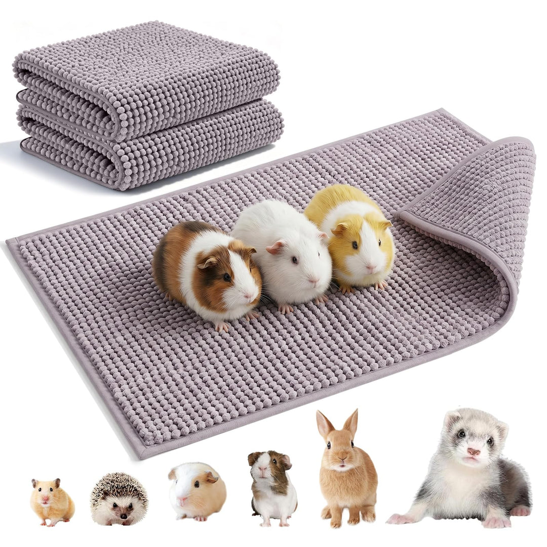 2 Stück Nagerteppich 60×40cm, Meerschweinchen Zubehoer Waschbar, Hasen Zubehör, Pipipads Meerschwein