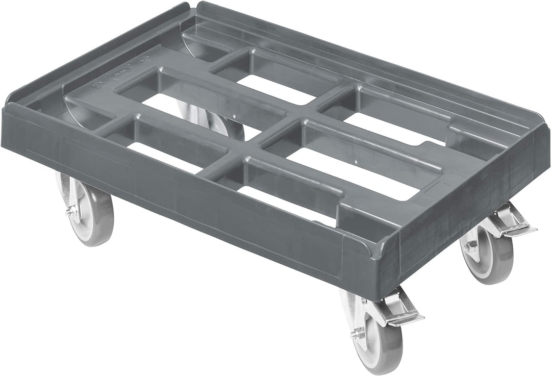 5 Stück Transportroller für Kisten 60 x 40 cm mit 2 Bremsen in grau