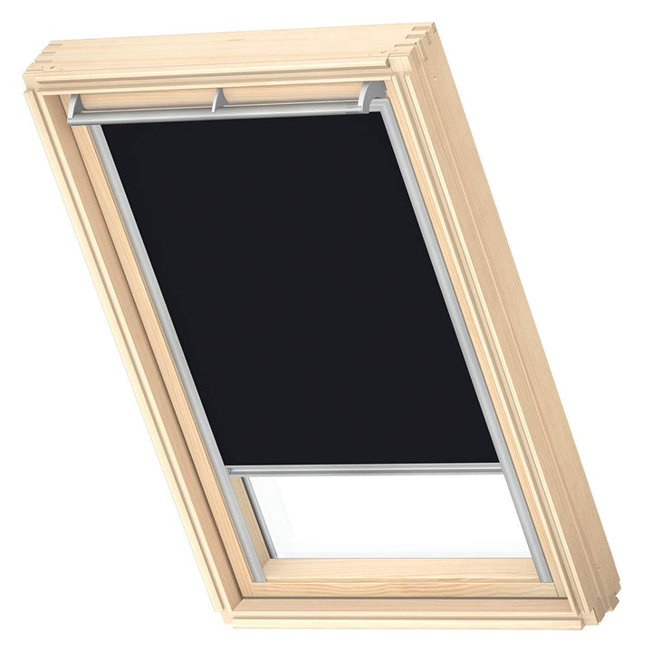 VELUX Original Dachfenster Verdunkelungsrollo für C04, Schwarz, mit Grauer Führungsschiene