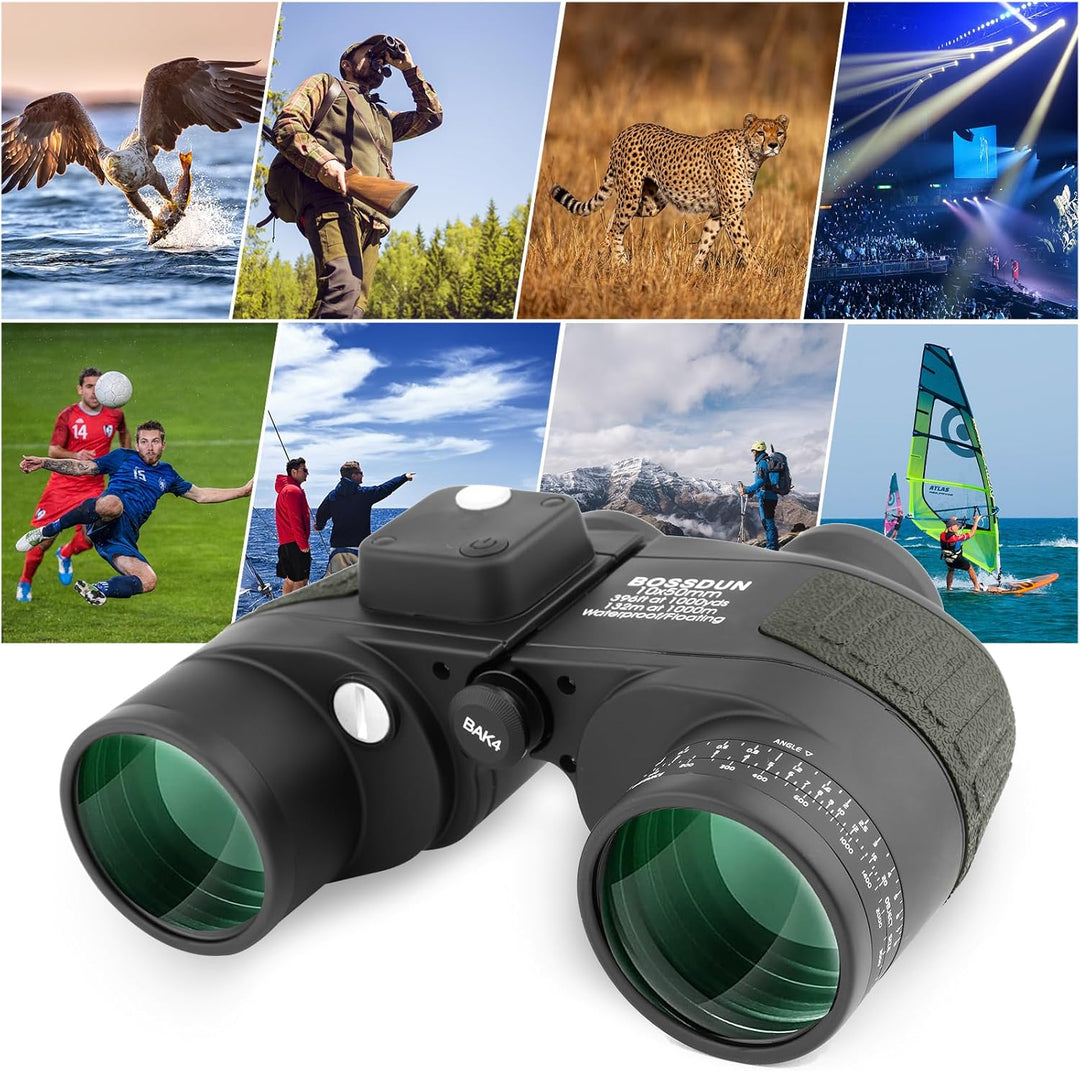 10x50 Fernglas,Fernglas mit Nachtsicht Entfernungsmesser und Kompass, für Wassersport-Enthusiasten u
