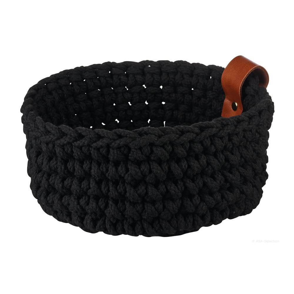 ASA Häkelkorb Diverse Baumwolle Schwarz M, Grösse: 20cm x 9,5cm, 37891065