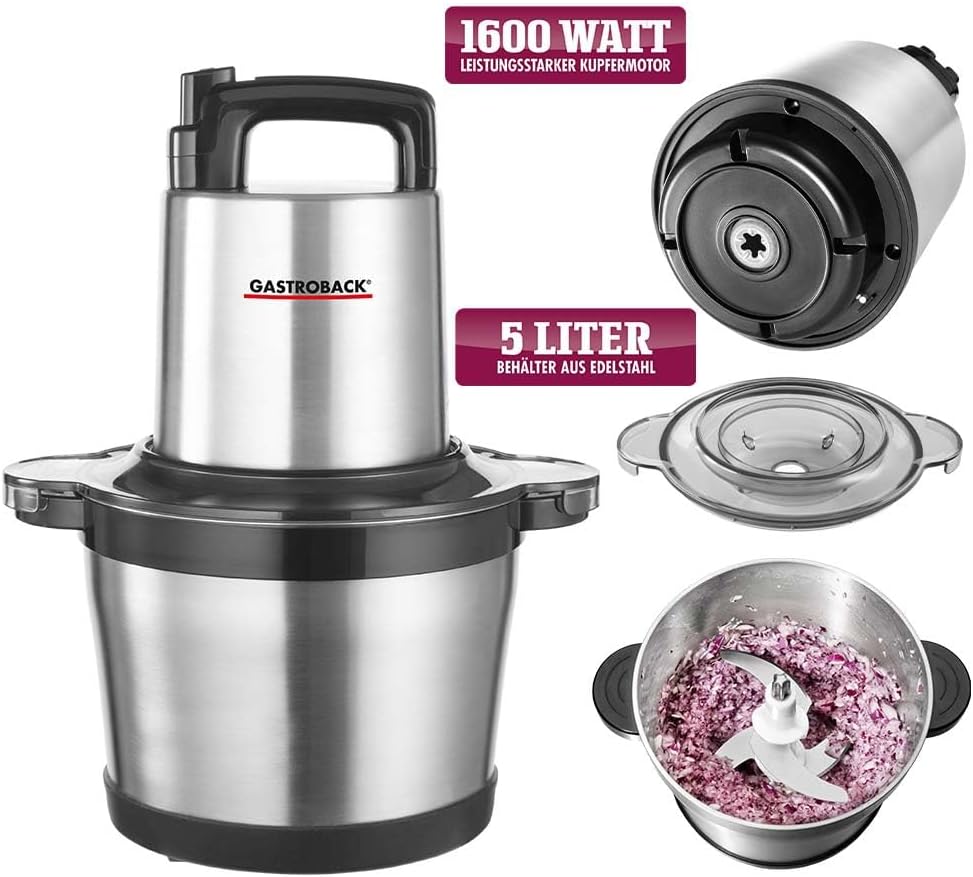 GASTROBACK #40966 Design Multizerkleinerer Professional 5 L, Silber, Schwarz