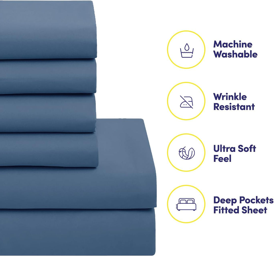 Sweet Home Collection 5 Piece Comforter Set Bag Solid Color All Season Soft Down Alternative Blanket