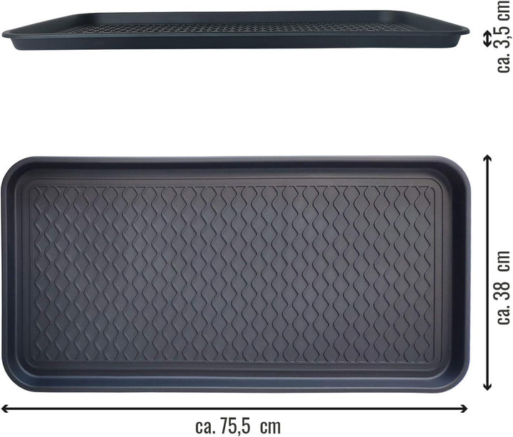 2 Stück XL Schuhabtropfschale gross Schuhtablett - Schuhablage 76x38x3cm mit erhöhtem Rand - Abtropf