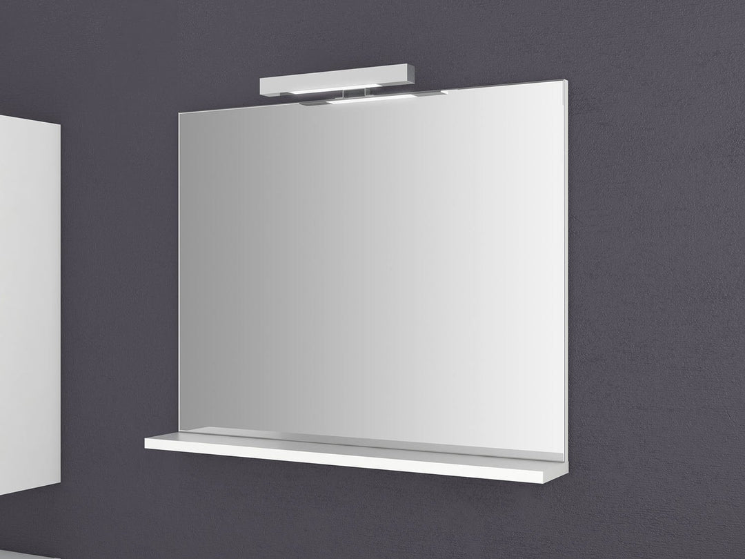 Sieper | Badezimmer Spiegel mit Beleuchtung und Ablage 80 cm Wandspiegel, Badspiegel energiesparend,