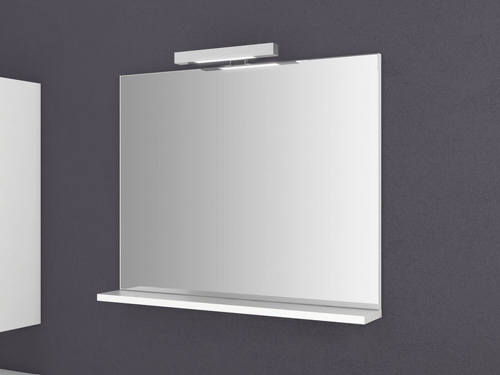 Sieper | Badezimmer Spiegel mit Beleuchtung und Ablage 80 cm Wandspiegel, Badspiegel energiesparend,