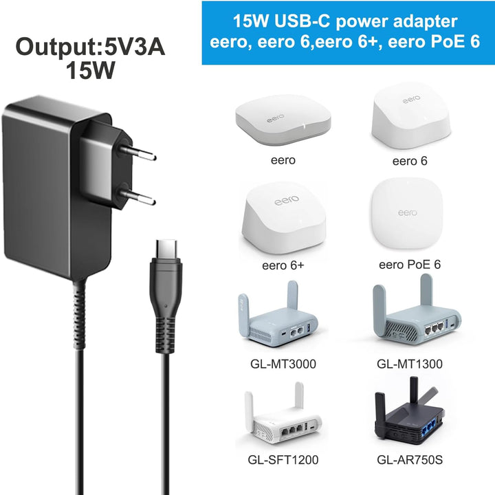 KFD Netzteil 5V 3A USB C Ladegerät für WiiM Pro Plus AirPlay 2 Receiver, Fender x Teufel ROCKSTER GO