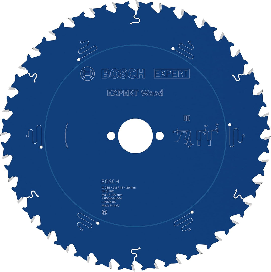 Bosch Professional 1x Kreissägeblatt Expert for Wood (Holz, Sägeblatt Ø 235 x 30 x 2,8 mm, 36 Zähne,