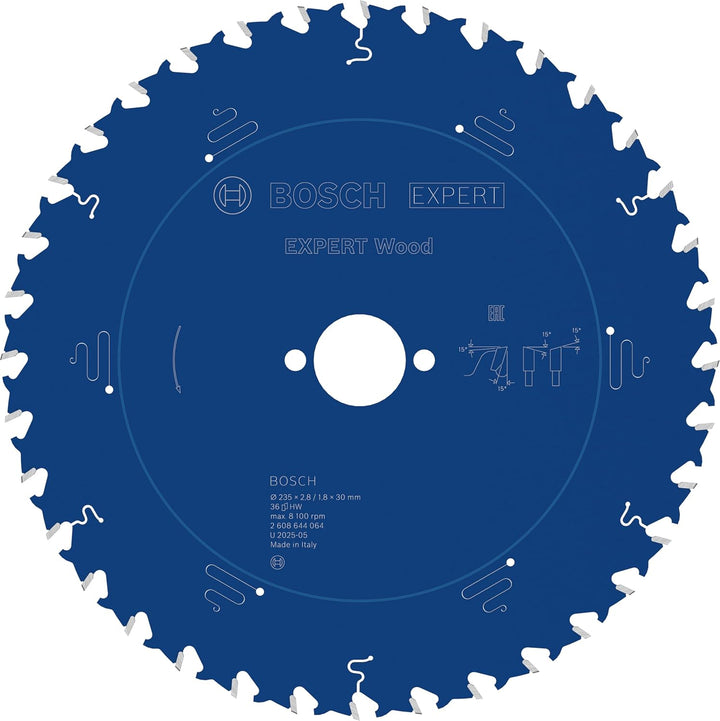 Bosch Professional 1x Kreissägeblatt Expert for Wood (Holz, Sägeblatt Ø 235 x 30 x 2,8 mm, 36 Zähne,