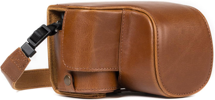 MegaGear Sony Alpha A6500 (16-50 mm) Ever Ready Leder Kamera-Case mit Trageriemen und Batteriezugang