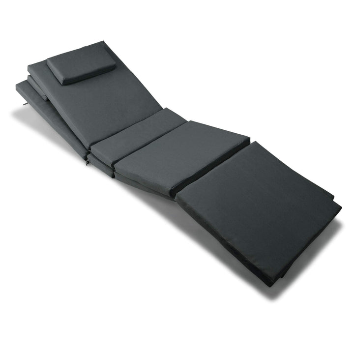 Nexos 2-er Set Liegen-Auflage Kopfkissen für Sauna Garten Terrasse hochwertig anthrazit, Anthrazit