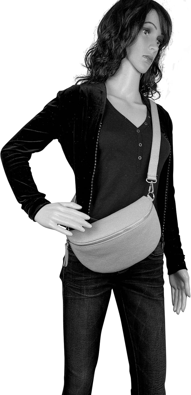 AmbraModa GLX1 - Damen Herren Unisex kleine Hüfttasche Gürteltasche Bauchtasche Umhängetasche aus Ec