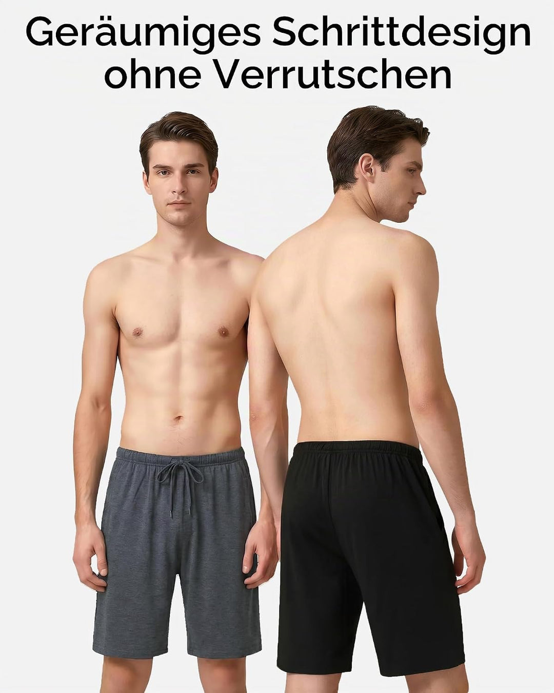 Chalier Cozy 2er Pack Pyjamahose Herren Kurz Modal Schlafanzughose Weich Verstellbare Taille, Beidse