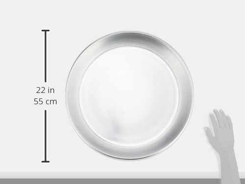 Pentole Agnelli Linie Aluminium 3 mm Tablett zum Meeresfrüchte 50 cm Silber/schwarz, 50 cm