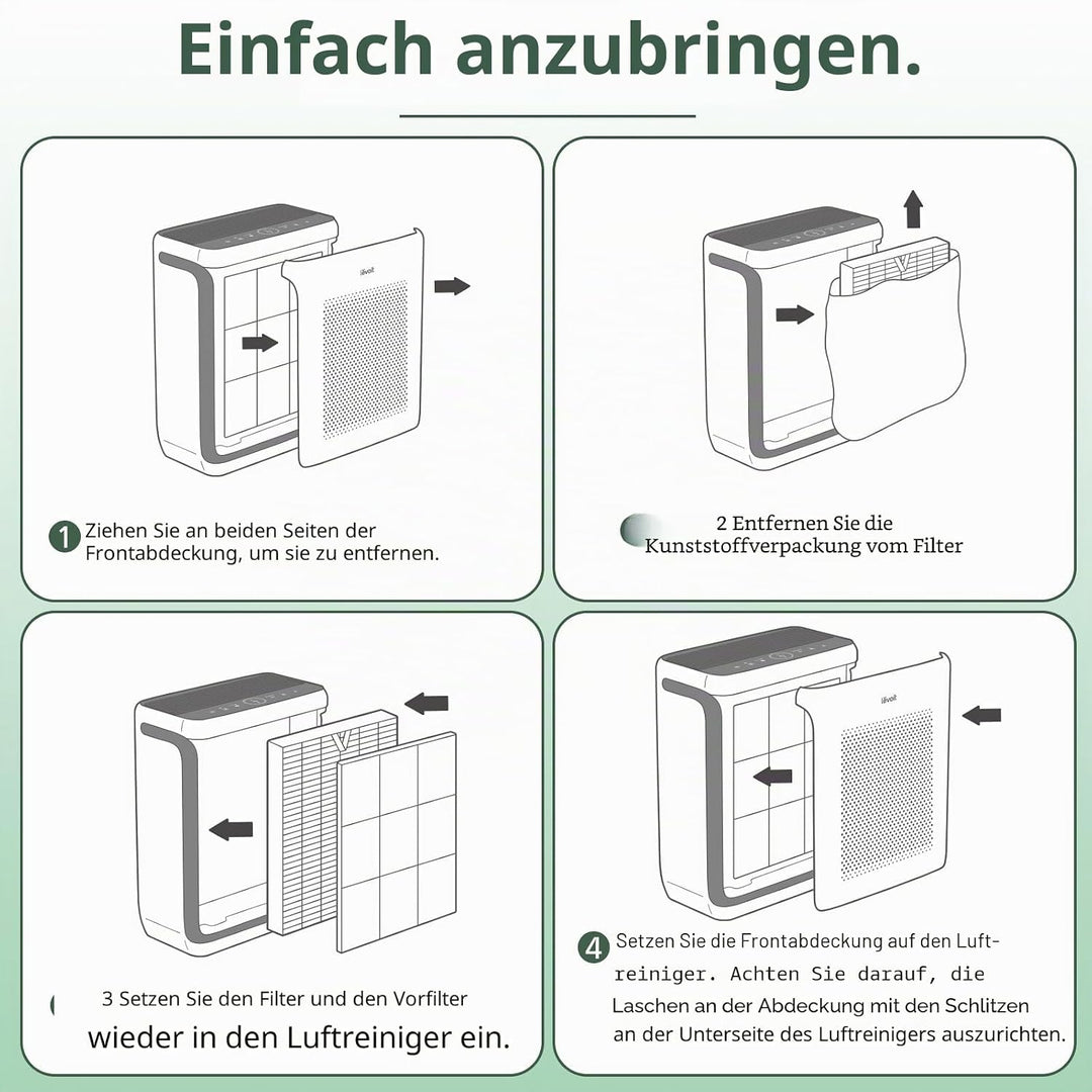 LEVOIT Vital 200S Toxin Absorber Ersatzfilter für Luftreiniger, H13 True HEPA und Aktivkohlefilter,