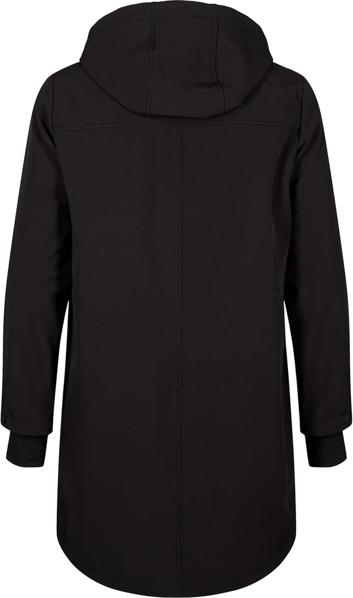 Zizzi Damen Grosse Grössen Jacke Softshell Kapuze Gr 54-56 Schwarz, 54-56 Schwarz